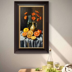 Vibrant Still Life with Citrus and Flowers I