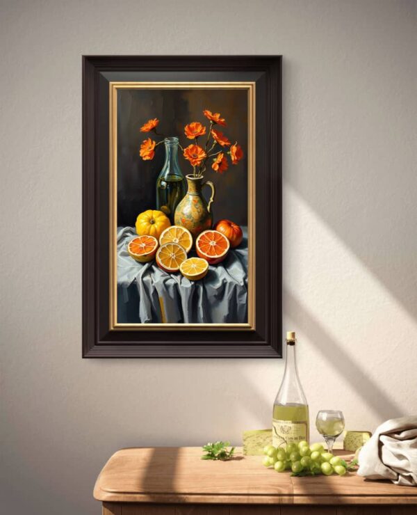 Vibrant Still Life with Citrus and Flowers I