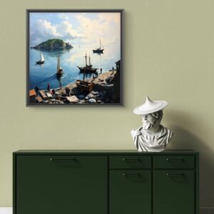 "Serene Harbor: A Tranquil Coastal Scene"