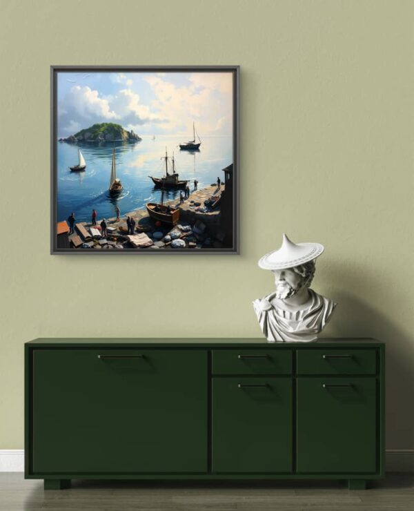 "Serene Harbor: A Tranquil Coastal Scene"